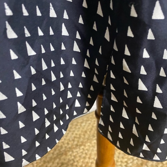 Theory black/white geometric silk T-shirt dress - Picture 5 of 8